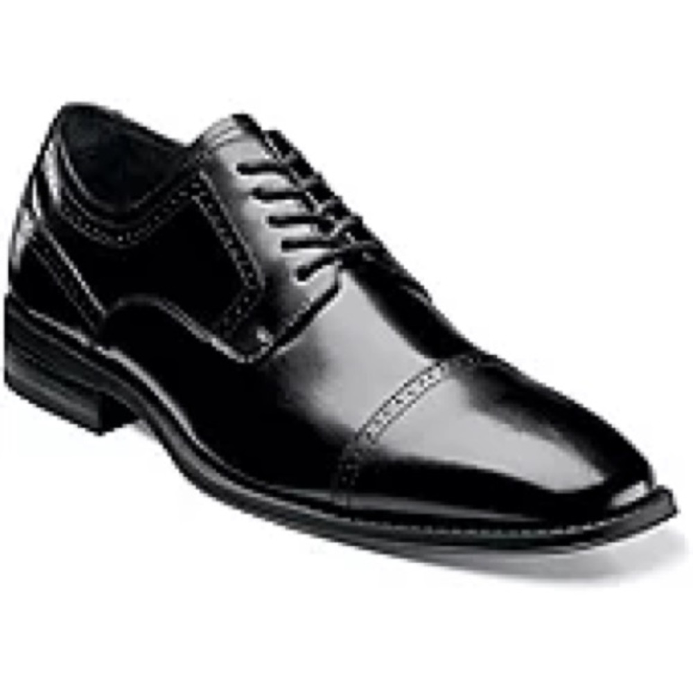Stacy Adams Mens Black Leather Cap Toe Oxford Dress Shoes Formal Business Sz 11
